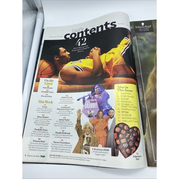 KOBE BRYANT People Magazine FEBRUARY 10, 2020 Lakers Princess Kate Bella Twins - Picture 7 of 16